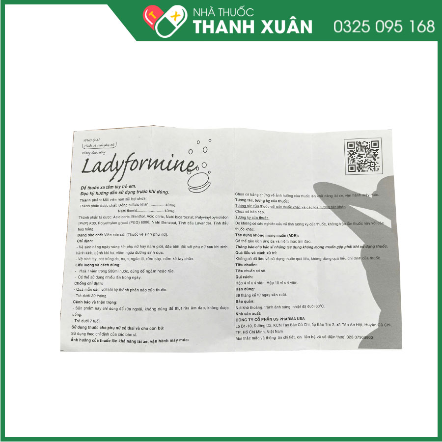 Ladyformine viên nén sủi bọt vệ sinh vùng kín phụ nữ